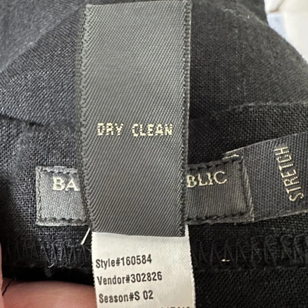 VTG Banana Republic Lindsey Stretch Linen Blend Pants 4P‎ Minimalist Y2K Black